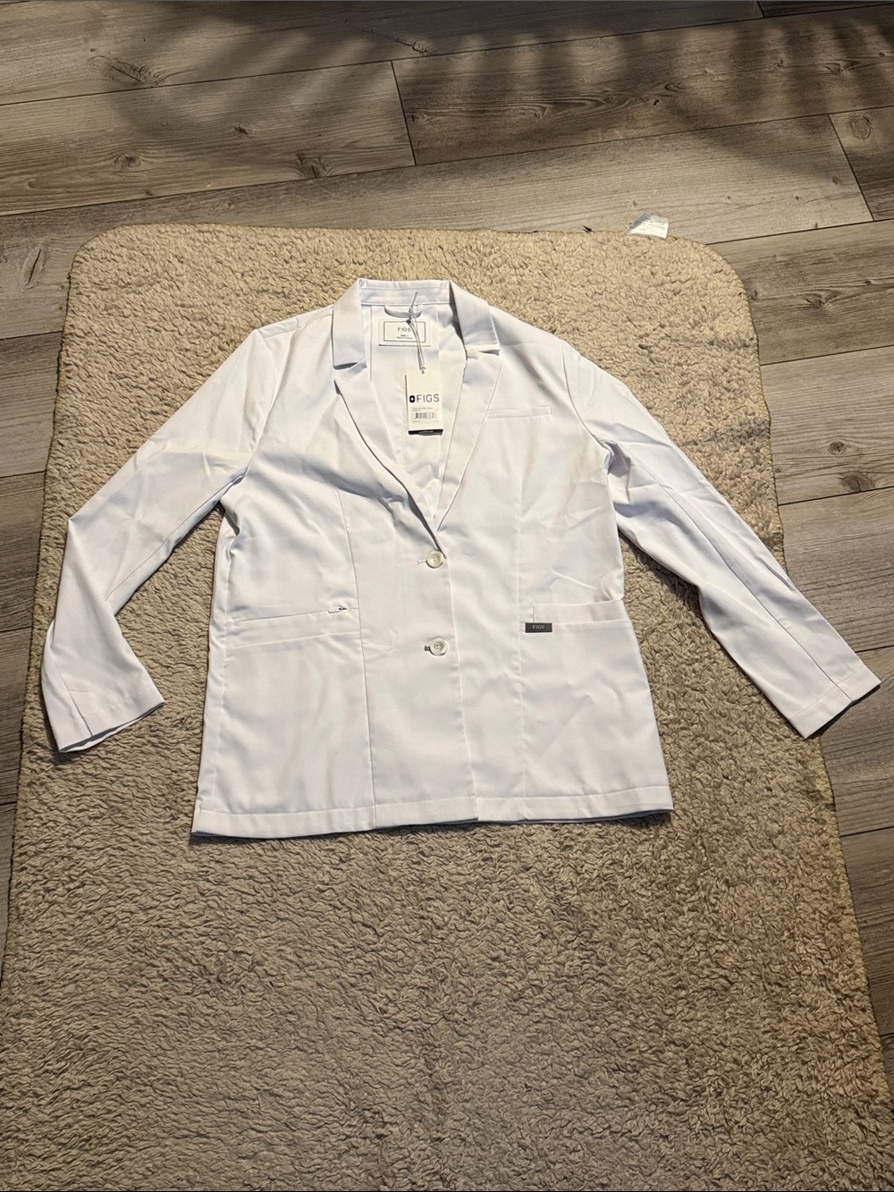 NWT FIGS White Women's Lab Blazer with Notch Collar